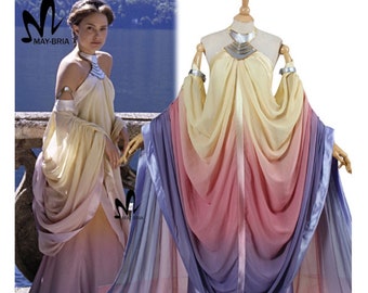 Padme Amidala Abendkleid, Star Wars-Rollenspiel, Königin Padme Kostüm inspiriert, Frauen Cosplay, Geschenk für sie, Geschenk für Mutter, Halloween-Kleidung