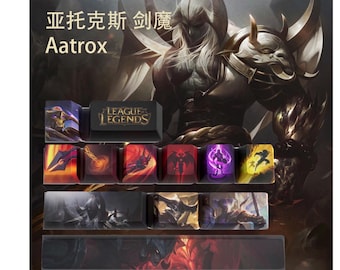 League of Legends Aatrox Keycaps | OEM Profile | Gaming | Anime | Custom