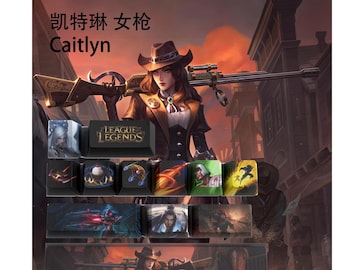 League of Legends Caitlyn Keycaps | OEM Profile | Gaming | Anime | Custom