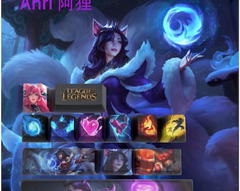 League of Legends Ahri Keycaps | OEM Profile | Gaming | Anime | Custom