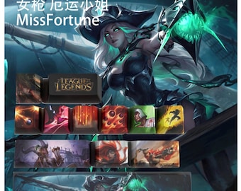 League of Legends Miss Fortune Keycaps | OEM Profile | Gaming | Anime | Custom