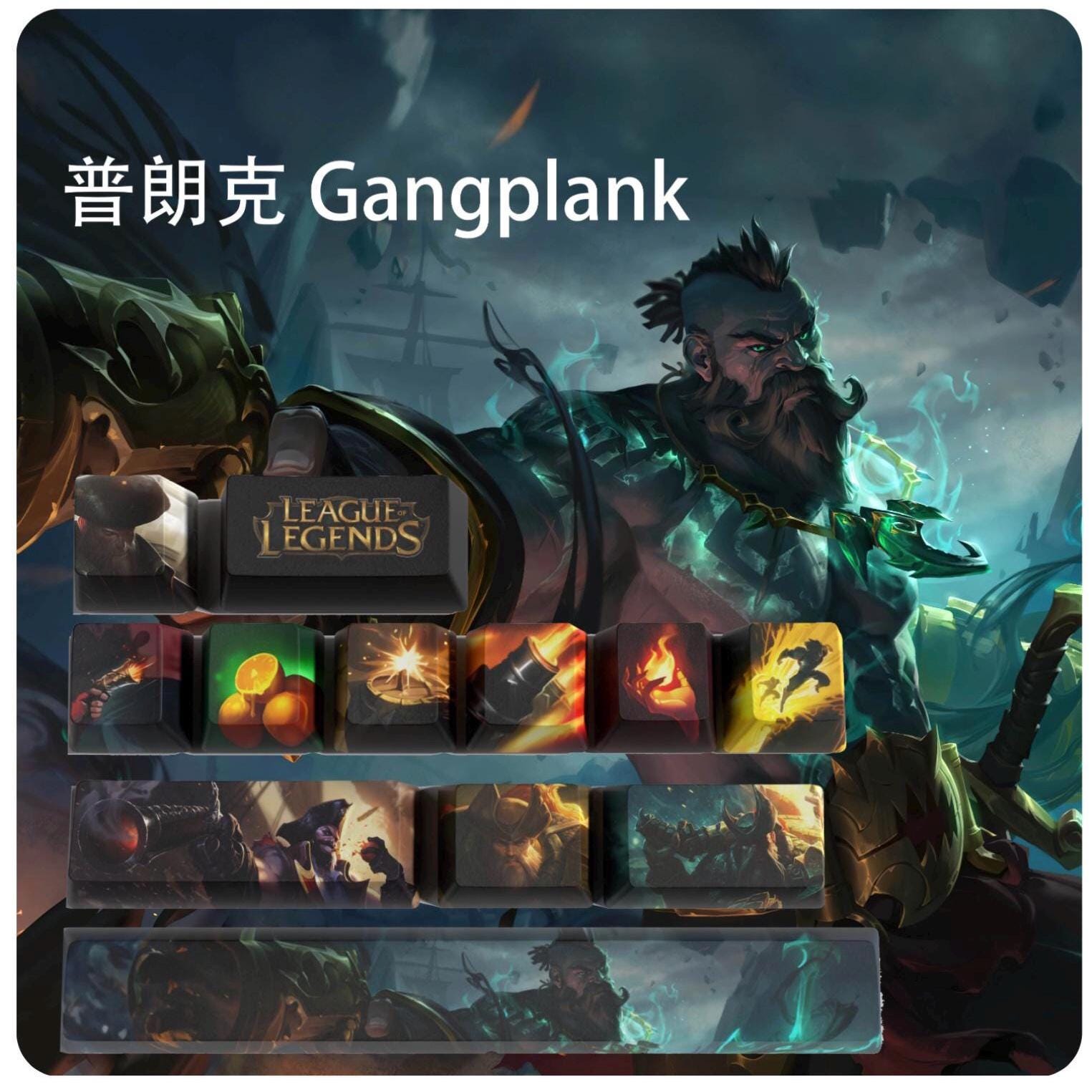 Set Di Keycaps League Of Legends Thresh &ndash; 29 Tasti &ndash; Profilo OEM &ndash; Multicolore &ndash; Personalizzato Per Gioco