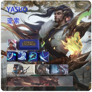 League of Legends Yasuo Keycaps | OEM Profile | Gaming | Anime | Custom