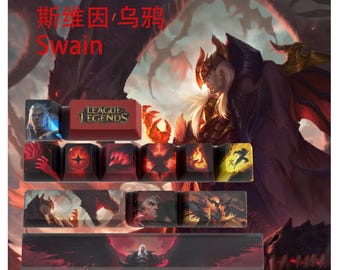 League of Legends Swain Keycaps | OEM Profile | Gaming | Anime | Custom