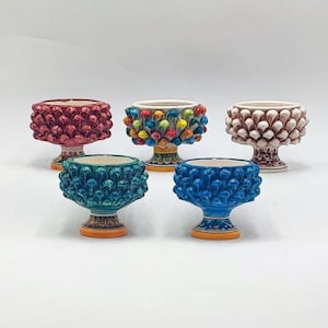 Ceramica di Caltagirone Mezzapigna Party Favor Plant Holder – 13cm Diameter, 11cm Height