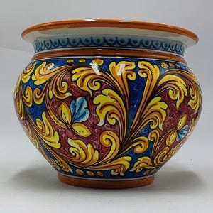 Caltagirone Bordeaux Ceramic vase holder 30cm