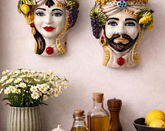 Teste Di Moro Wall Hanging From Ceramica Di Caltagirone With Lemon