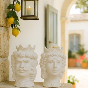 Ceramica di Caltagirone "Teste di Moro Siciliane" stile Greco 25H