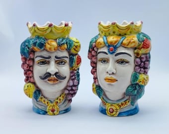Teste di Moro 14/15cm Ceramic Delights of Ceramica di Caltagirone