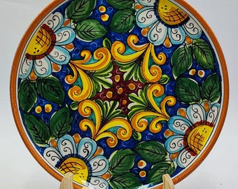 Dipinto a Mano Italian Ceramic Wall Plate Large Ceramic Berry Wall