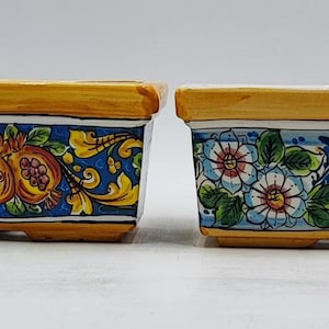Maceta rectangular colorida de Caltagirone - 23 cm - Diseños cerámicos vibrantes