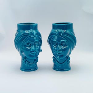 Ceramica di Caltagirone &quot; Sicilian Moorish heads&quot; Emiri style