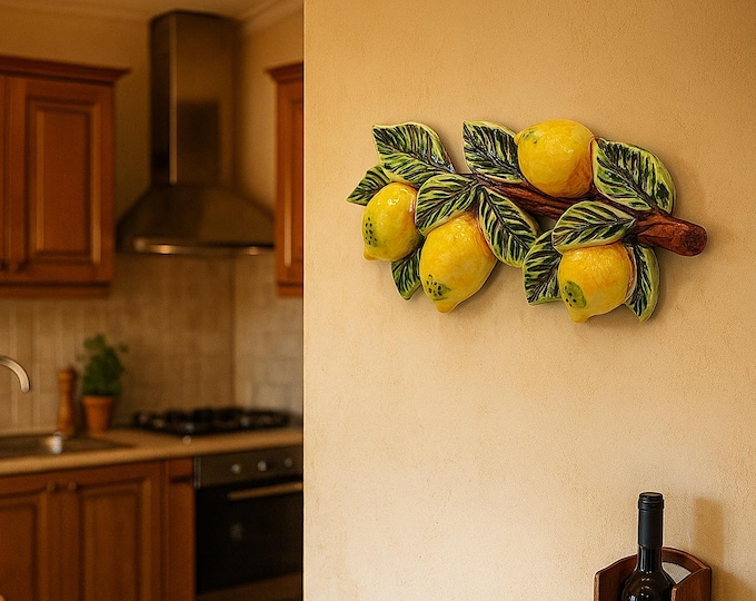 Handmade Italian Ceramic Lemon Wall Art – Ceramica di Caltagirone (13.7" x 7.8")