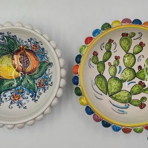 Caltagirone Ceramic Pocket Emptier – 20 cm (7.9 in) Wide x 7 cm (2.8 in) High
