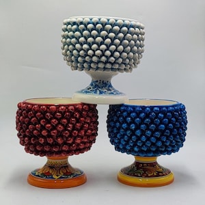 Handcrafted Caltagirone Ceramic Pinecone Bowl | 23x23 cm | Sicilian Art Centerpiece in Multiple Colors