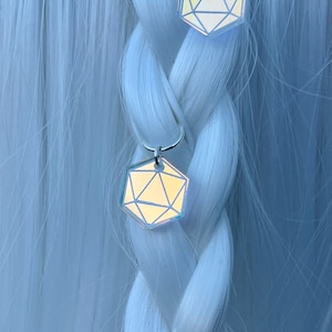 Odesza Hair Charms-8 Iridescent Hair Braid Rings Festival Braid Jewelry Hair Jewelry Loc Jewelry Odesza Jewelry for Braid Odesza Icosahedron