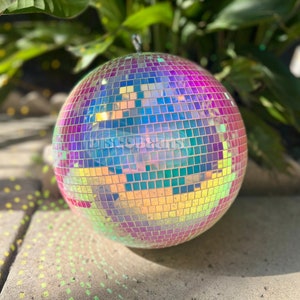12 Inch Disco Ball Iridescent Decor Disco Balls Disco Holographic Dopamine Decor Funky Disco Rainbow Decor for Disco Lover