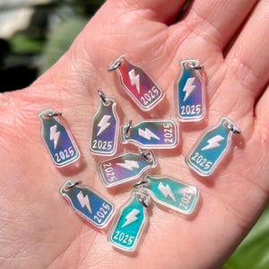 Lightning Kandi Beads Iridescent Charms Festival Kandi Rave Bracelets Friendship PLUR Kandi Charm Bolt Beads Bolt Charms