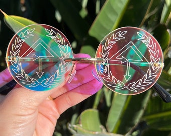 Of The Trees Glasses Iridescent Color Changing Festival Glasses Music Festival Glasses Odesza Accessories Festival Eyewear Glasses Fun