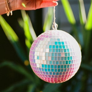 6 Inch Disco Ball Iridescent Disco Ball Disco Decor Holographic Dopamine Decor Fun Gift for Home Mirror Ball Decor Holographic Art Rainbow