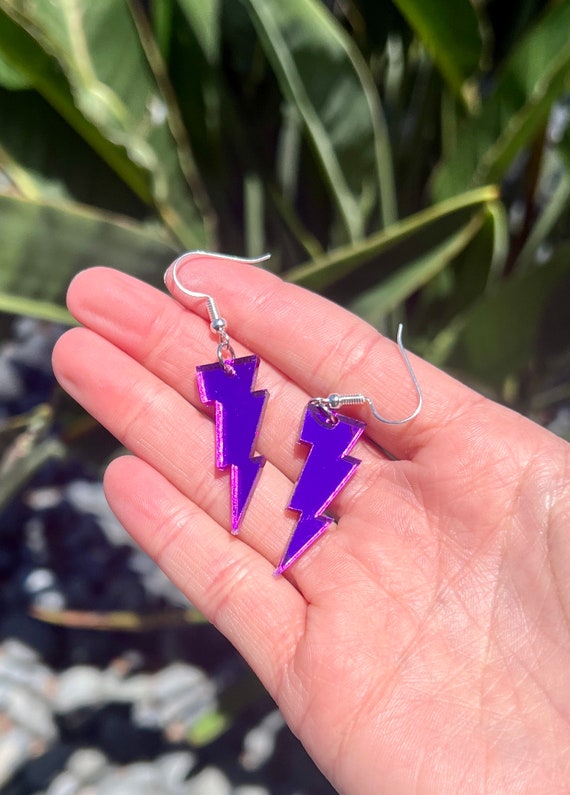 80s Rave Earrings Pink Lightning Bolts 80s Rave Earrings Pink Lightning Bolts