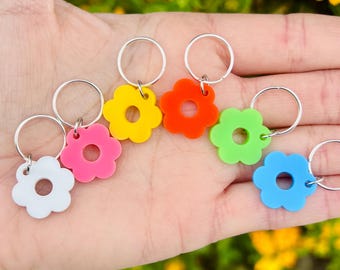 Daisy Hair Charms - 6 hårflätoringar Festivalflätasmycken för hårlok Smycken för flätor Retro Daisy Charms Rave-flätatillbehör