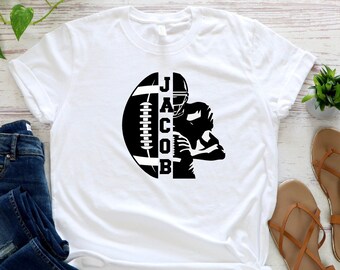 Custom Football T-Shirt: Personalized Player Name & Number