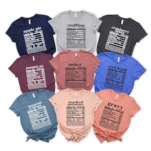 Nutrition Thanksgiving Food Shirt, Funny Thanksgiving Shirt, Thanksgiving Shirt, Thanksgiving Food Shirt, Thanksgiving Family Group Shirts
