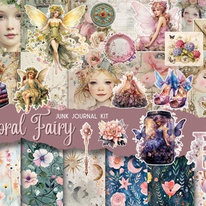 Floral Forest Fairy Junk Journal, Whimsical Fairy Junk Journal Kit,Fantasy Fairy Collage Printable,Digital Fairy Kit,Fairy Season Collection
