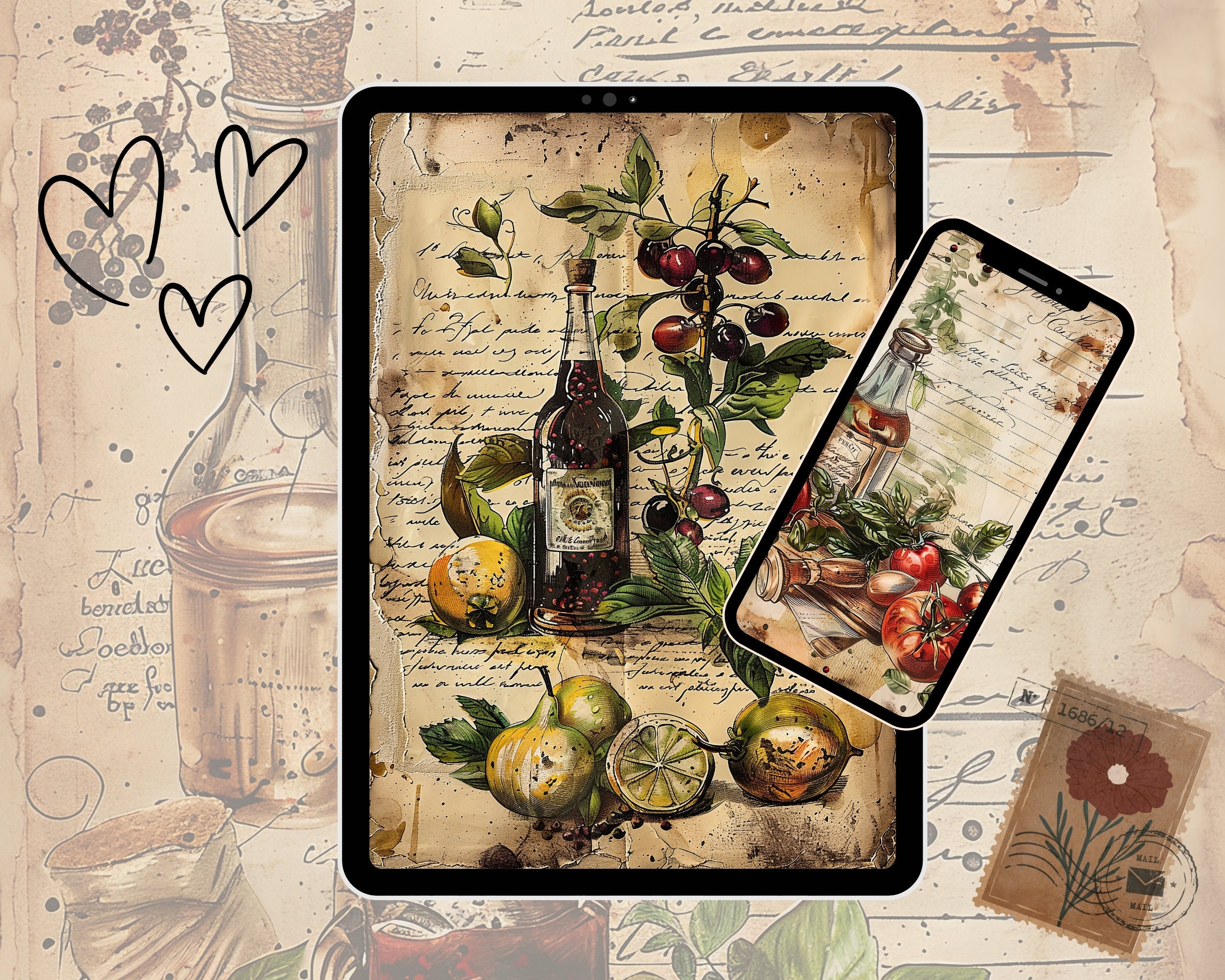 Italian Recipe Junk Journal Kit: Vintage Ephemera (digital Download ...