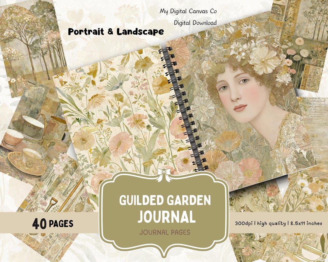 Botanical Junk Journal Kit Digital Download, Vintage Secret Garden ...