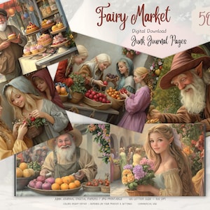 Fairy Market Junk Journal Kit: Spring Fantasy Collage (Digital Download)