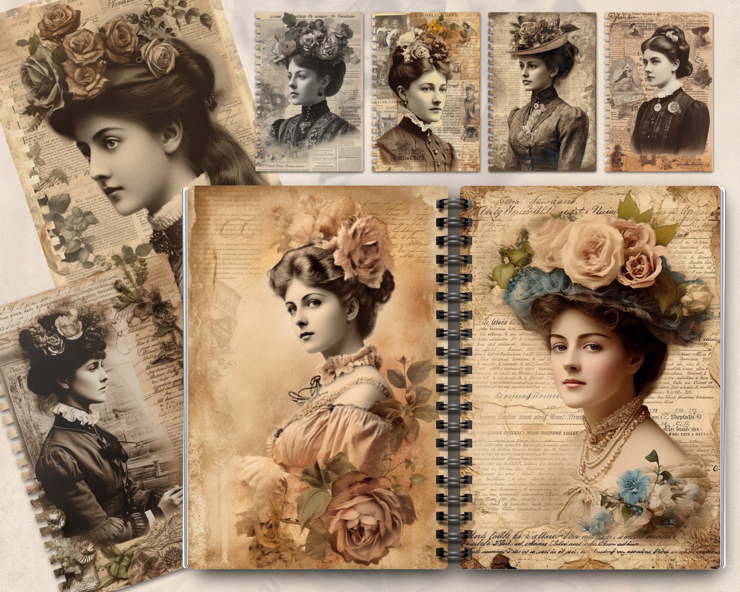 Victorian Women Portraits, Antique Ladies Ephemera, Junk Journal Kit ...