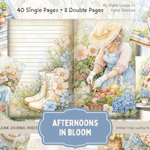 Kit de diário de jardim de verão: itens efêmeros da primavera, papel para scrapbook (download em JPG)