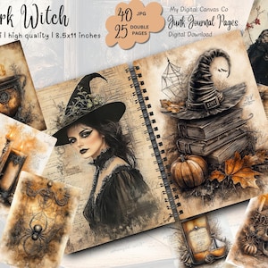 Dark Witch Junk Journal Kit: Spell Book Collage (Digital Download)