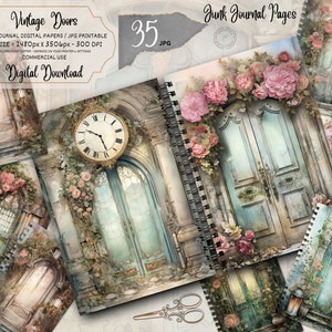 Shabby, Deuren, Hout, Junk Journal, Deur, Open, Cadeau, Kaart, Omslag, Schattig, Fairy Door, Afdrukbaar, Junk Journal Deuren, Digitale download