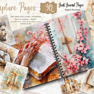Scripture Scraps, Junk Journal, Bible Journaling, Stickers, Verse, Prayer, Fussy Cut, Faith, Printable, Digital Download, Religious Pages