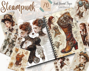 Steampunk Junk Journal Pages: Victorian Ephemera (Digital Download)