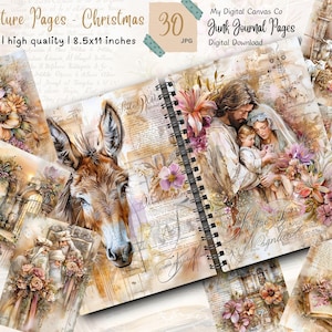 Christmas Scripture Scraps: Vintage Journal Pages (Digital Download)