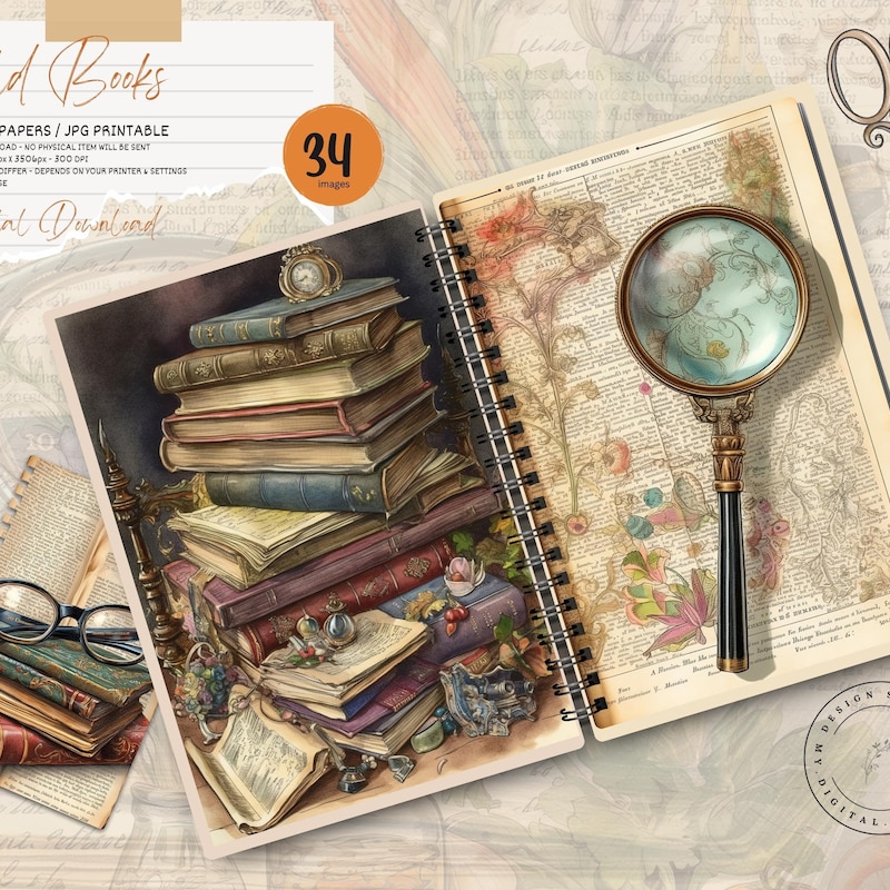 Vintage Book Paper - Etsy