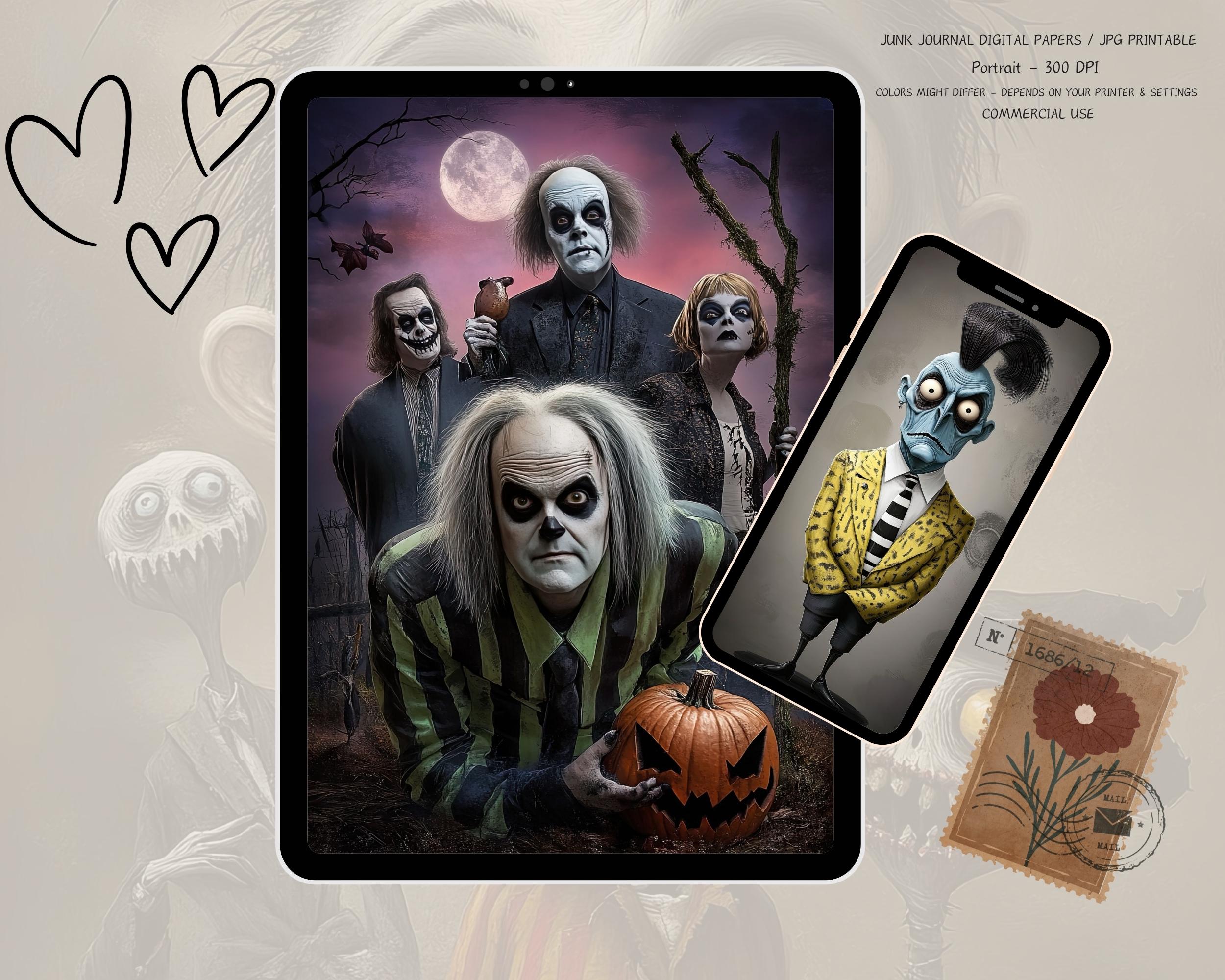 ホラー映画のハロウィンジャンクジャーナルページ：不気味な