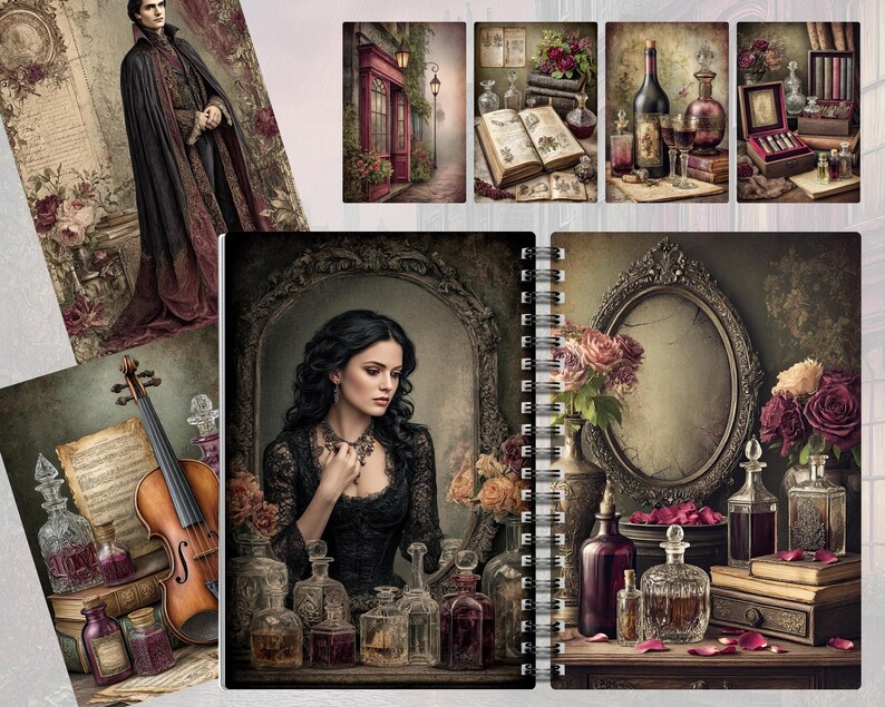 Victorian Gothic Printable Junk Journal Kit,dark Romantic Ephemera ...