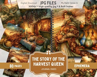 Mabon Autumn Harvest Celtic Junk Journal Kit Cottagecore Folklore Printable Ephemera Digital Download