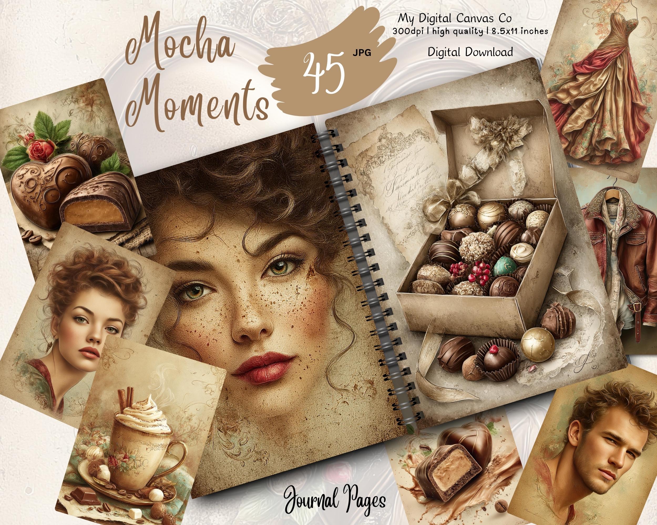 Chocolate Junk Journal Kit: Vintage Dessert Ephemera (Digital Download)