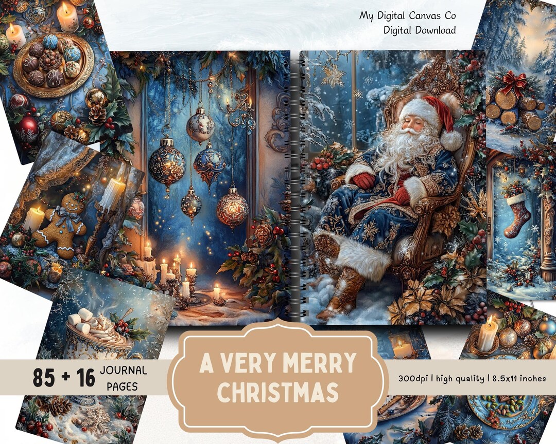 Christmas Junk Journal Kit: Vintage Holiday Ephemera (printable Pages ...