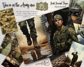 Military Junk Journal Kit Digital Download, Army Ephemera Printable, WW2 Collectible Antique Collage Sheet Scrapbook Paper Pages