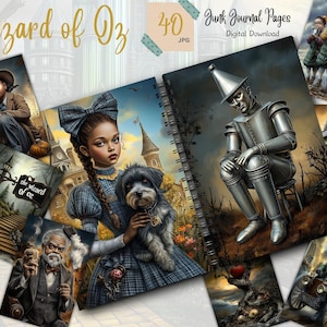 African Edition The Wizard of Oz Journal Pages, Printable Fairytale Scrapbook, The Wizard of Oz Art, Fantasy Magical, Instant Download