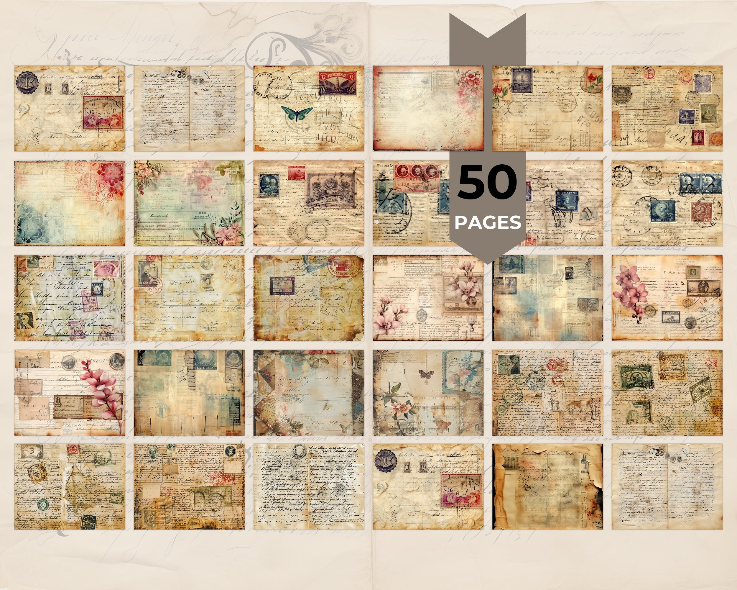 Vintage Library Cards Printable Victorian Ephemera Digital Download ...