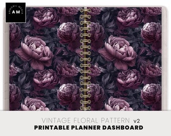 Vintage Floral V3 Printable Planner Dashboard, for Printable Planner ...