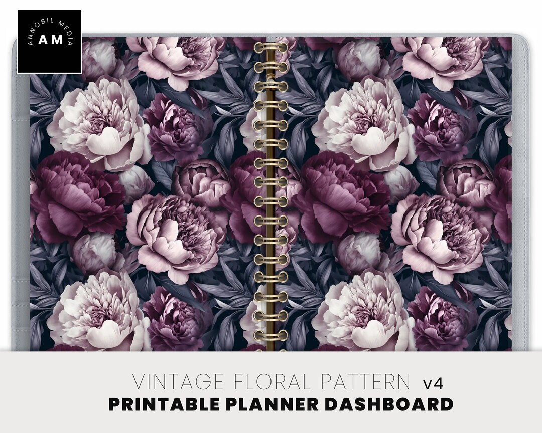 Vintage Floral V4 Printable Planner Dashboard, for Printable Planner ...